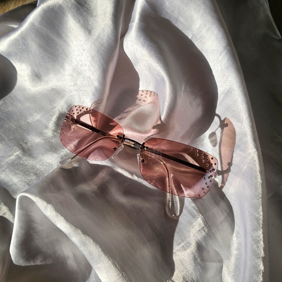Accessories - Y2K Pink Rhinestone Sunglasses